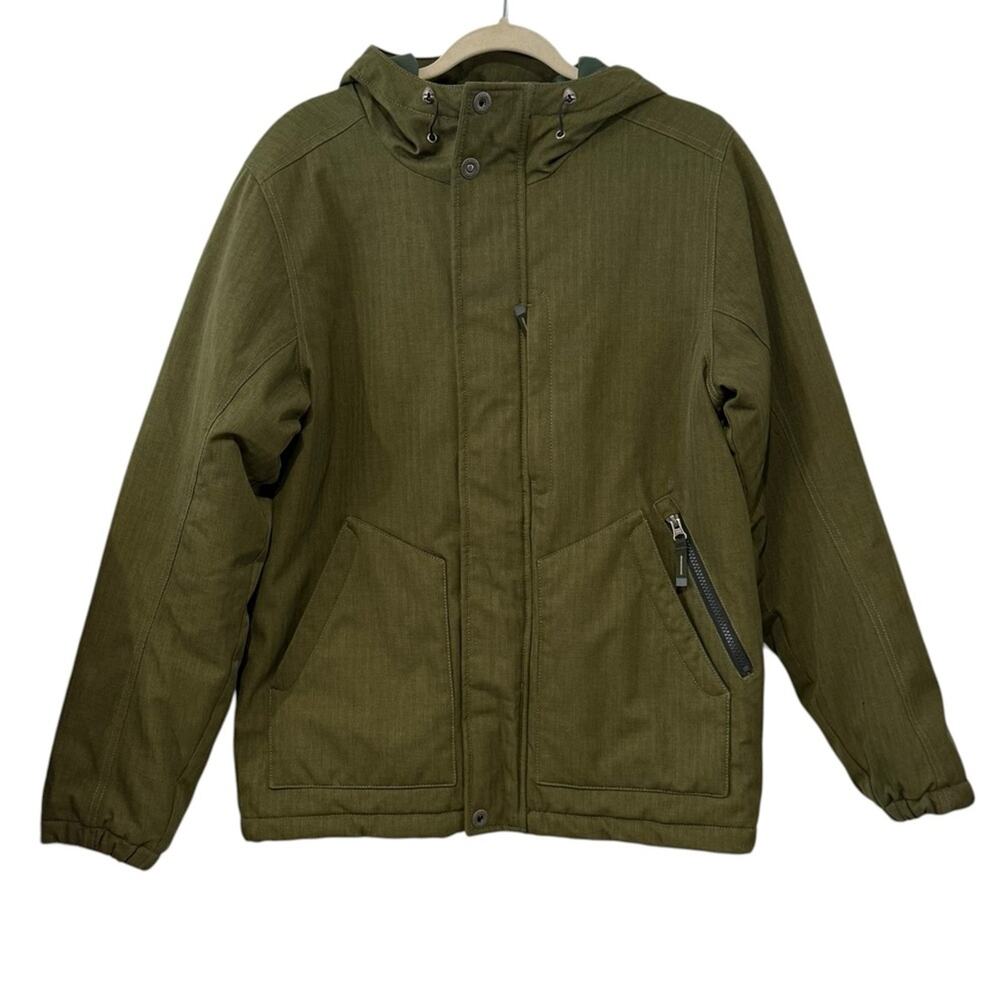 prAna Small Olive Green Hooded Winter Jacket Puffer Lined Ski Snowboard Coat